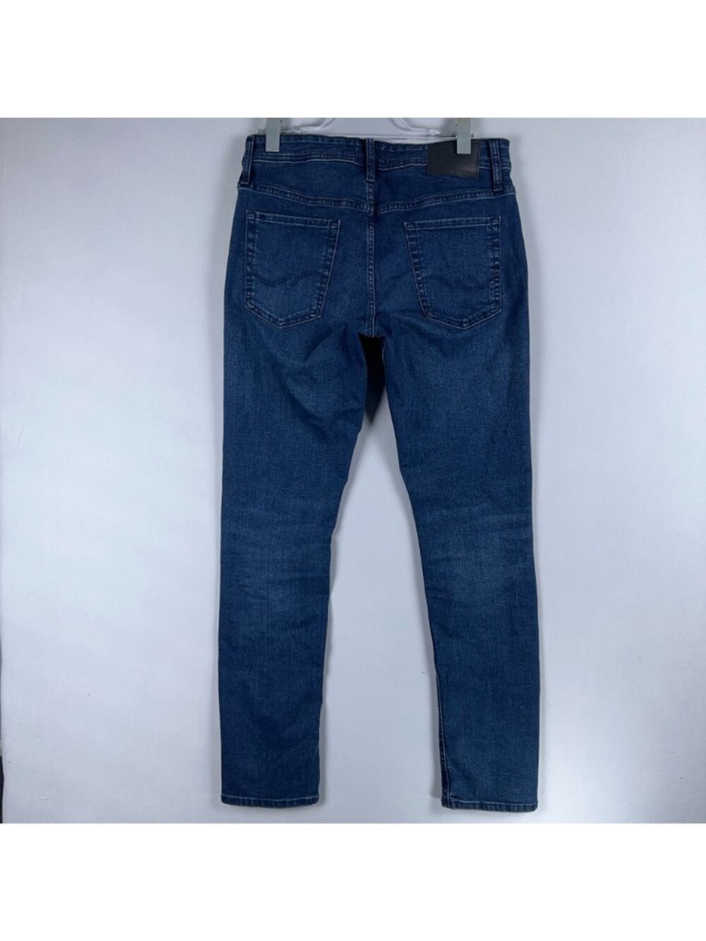 Jack & Jones Glenn Slim Fit Jeans Mens Size 32x34 Blue Dark Wash Mid Rise - Picture 2 of 12